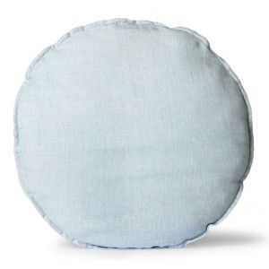 Modrý lněný kulatý podsedák Ice Blue - Ø 60 *5cm