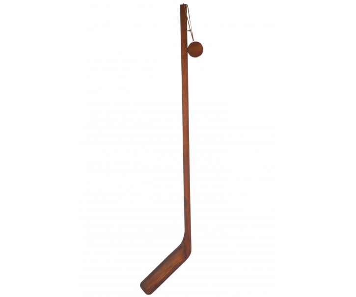 Dekorace dřevěná hokejka s pukem - 3*26*126 cm J-Line by Jolipa
