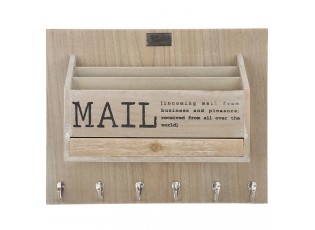 Přírodní box na poštu na zeď s nápisem Mail - 38*30*11 cm
