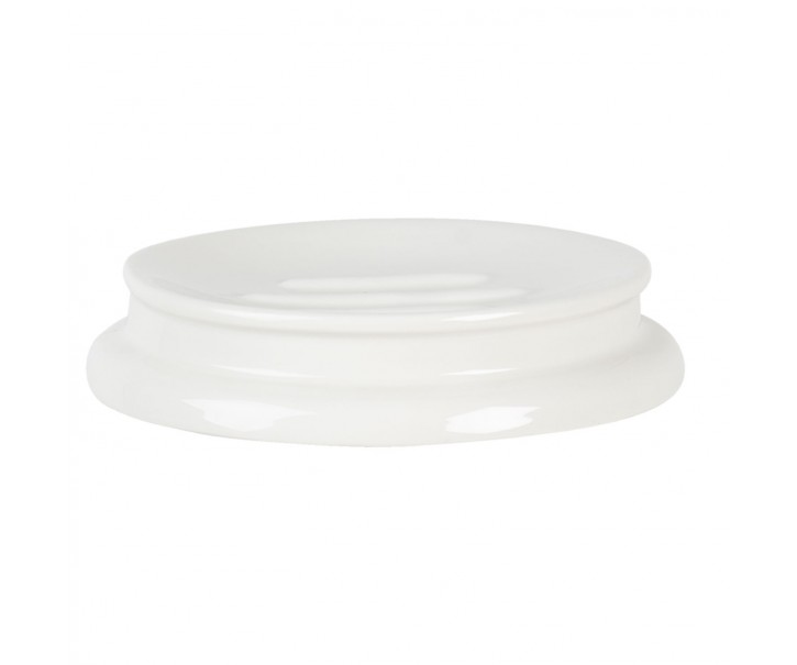 Porcelánová kulatá bílá mýdlenka Circle - Ø 12*2 cm Clayre & Eef