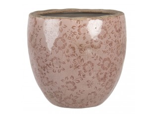 Růžový keramický květináč s popraskáním Alessia L - Ø 20*19 cm