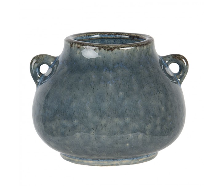 Modro zelený obal Flora s uchy - 17*16*13 cm Clayre & Eef