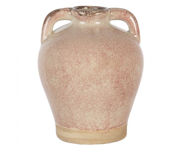Světle růžová váza Sara s popraskáním a patinou - Ø 16*20 cm Clayre & Eef