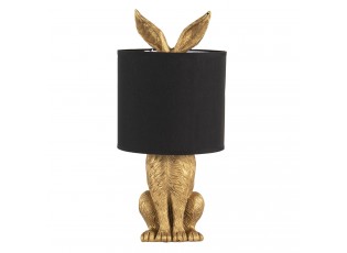 Zlatá stolní lampa králík s černým stínidlem Rabbi – Ø20*45 cm E27/max 1*60W