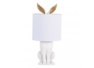 Bílá stolní lampa králík s bílým stínidlem Rabbi - Ø 20*45 cm E27/max 1*60W