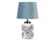 Bílo modrá stolní lampa s ptáčky - Ø 25*41 cm / E27 Clayre & Eef