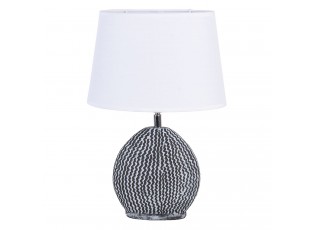 Bílo šedivá stolní lampa Val s bílým stínidlem - 26*19*38 / E27
