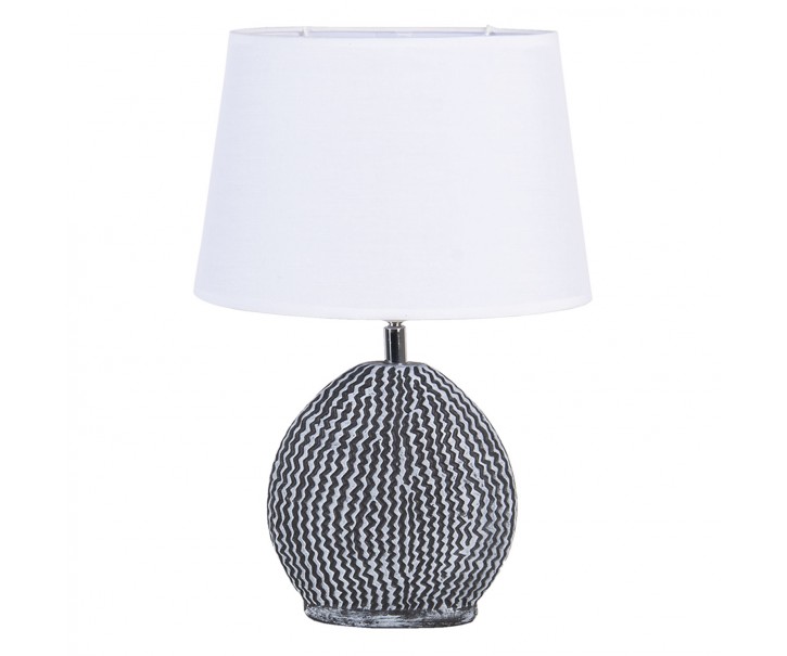 Bílo šedivá stolní lampa Val s bílým stínidlem - 26*19*38 / E27 Clayre & Eef