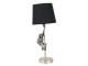 Stříbrno černá stolní lampa s opicí - Ø 20*49 cm E27 Clayre & Eef