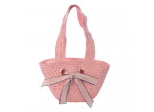 Růžová dětská plážová taška s dvěma uchy a mašlí - 22*15 cm