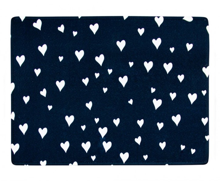 Černá malá rohožka se srdíčky Small hearts - 40*30*1cm Mars & More 