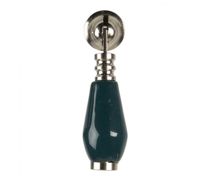 Tyrkysová keramická úchytka Doria - 2*6 cm Clayre & Eef