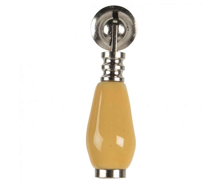Žlutá keramická úchytka Doria - 2*6 cm Clayre & Eef