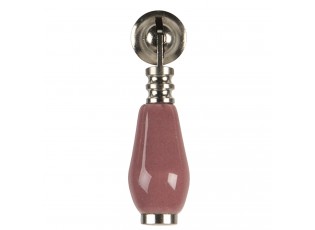 Růžová keramická úchytka Doria - 2*6 cm