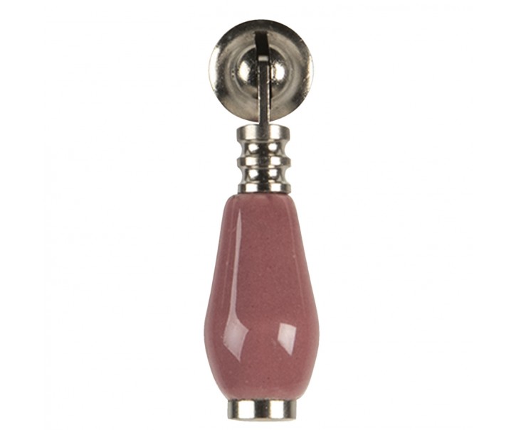 Růžová keramická úchytka Doria - 2*6 cm Clayre & Eef