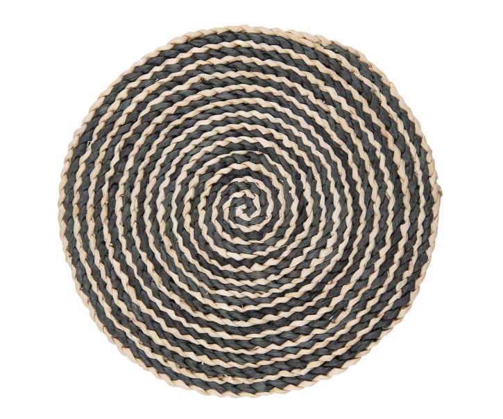 Hnědo černé kulaté prostírání - Ø 35 cm Clayre & Eef
