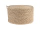 Přírodní pletený puf s háčkem - Ø 40*23 cm Clayre & Eef