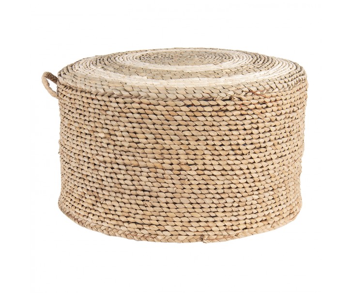 Pletený přírodní puf na sezení - Ø 40*23 cm Clayre & Eef