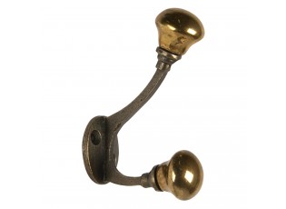 Nástěnný litinový háček se zlatými koncovkami - 3*5*9 cm