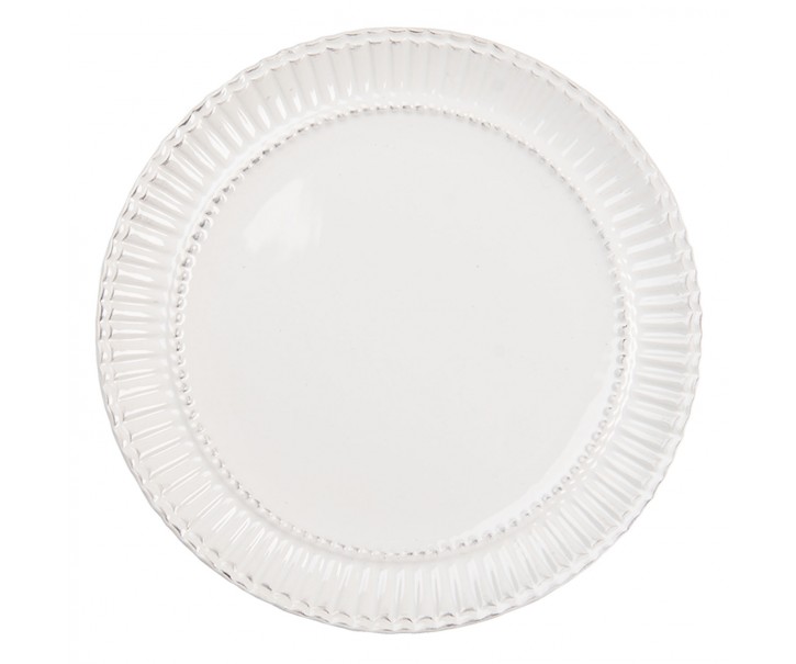 Dezertní krémový talíř Pure Line - Ø 21*2 cm Clayre & Eef