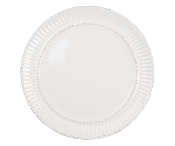 Jídelní krémový talíř Pure Line - Ø 27*2 cm Clayre & Eef