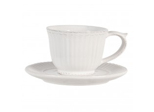 Krémový šálek s podšálkem Pure Line - Ø 15*8 cm / 0.12L