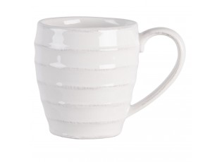 Bílý vroubkovaný hrneček Romantic Intense - 13*9*10 cm