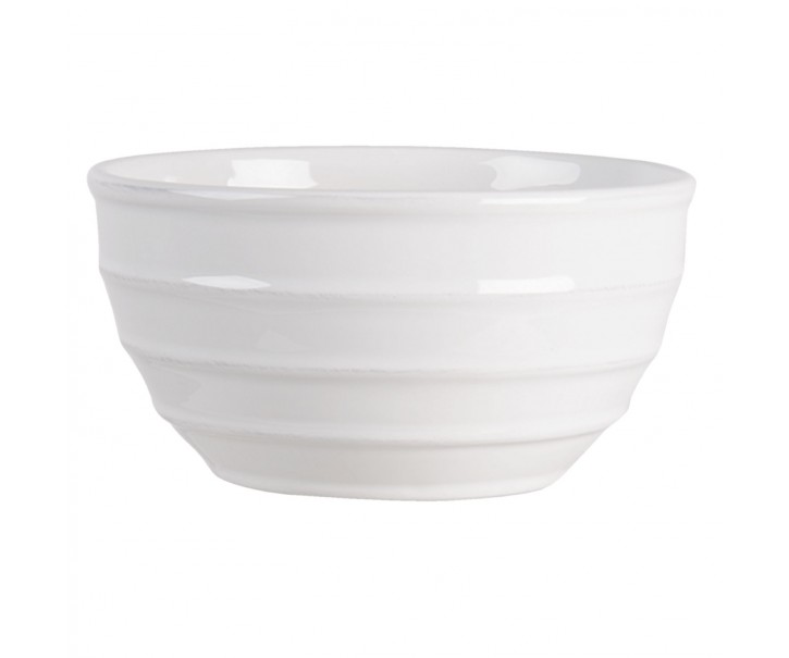 Bílá vroubkovaná miska - Ø 18*9 cm Clayre & Eef