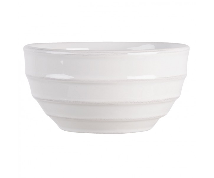 Bílá vroubkovaná miska Romantic Intense - Ø 14*7 cm Clayre & Eef