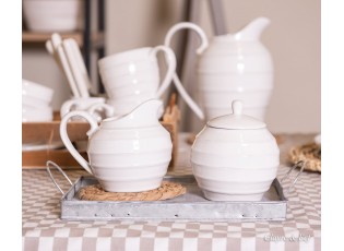 Bílá vroubkovaná miska Romantic Intense - Ø 14*7 cm