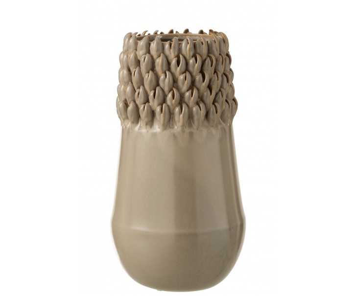 Béžovo-šedá keramická váza Ibiza - Ø 16*31cm J-Line by Jolipa