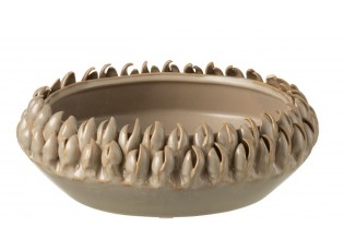 Béžovo-šedá keramická dekorační mísa Ibiza - Ø 23*8cm