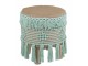 Béžovo - mintová stolička / podnožka Fringe mint - Ø 37*45cm J-Line by Jolipa