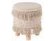 Stolička - podnožka Rond Ibiza Creme - Ø 35 * 40 cm J-Line by Jolipa