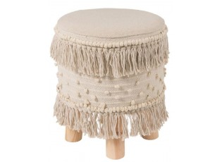Stolička - podnožka Rond Ibiza Creme - Ø 35 * 40 cm