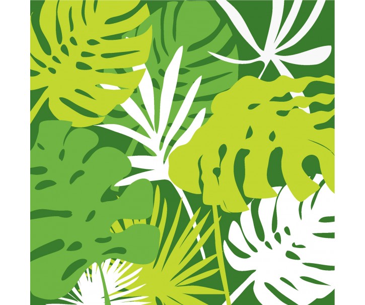 Zelené papírové ubrousky Tropical - 16.5*16.5 cm (20ks) J-Line by Jolipa