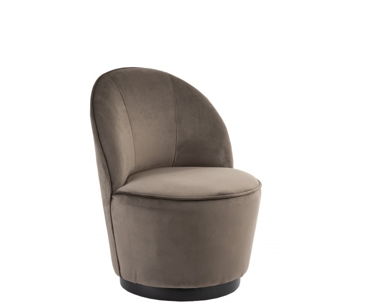 Sametové taupe klubové křeslo Cody - 57*57*73 cm J-Line by Jolipa