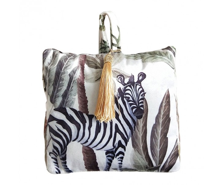 Dveřní sametová zarážka Jungle Zebra - 17*10*18cm Mars & More 