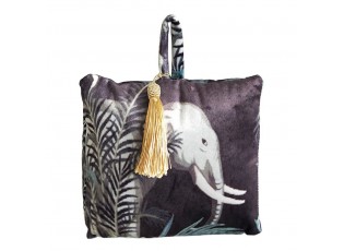 Dveřní sametová zarážka se slonem Jungle Elephant - 17*10*18cm