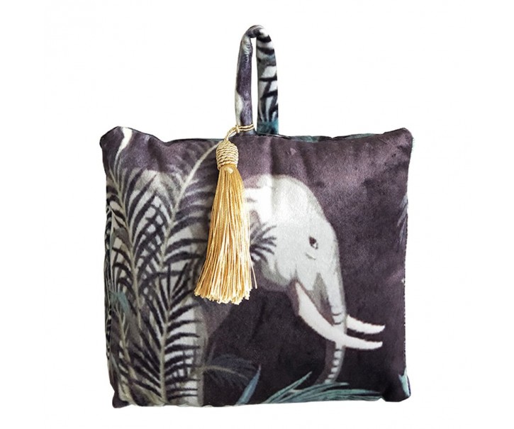 Dveřní sametová zarážka se slonem Jungle Elephant - 17*10*18cm Mars & More 