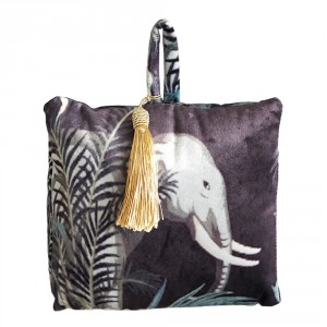Dveřní sametová zarážka se slonem Jungle Elephant - 17*10*18cm