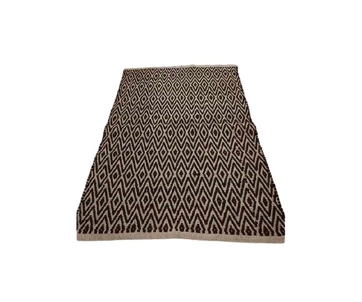 Přírodní jutový koberec s černým Diamond vzorem - 120*180cm Van der Leeden