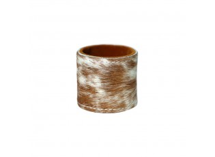 Kroužek na ubrousky z hovězí kůže Brown - 5*3cm