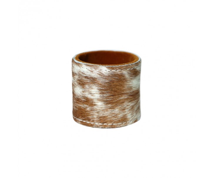Stojánek na kulaté podtácky z hovězí kůže Brown - 5*3cm Mars & More 