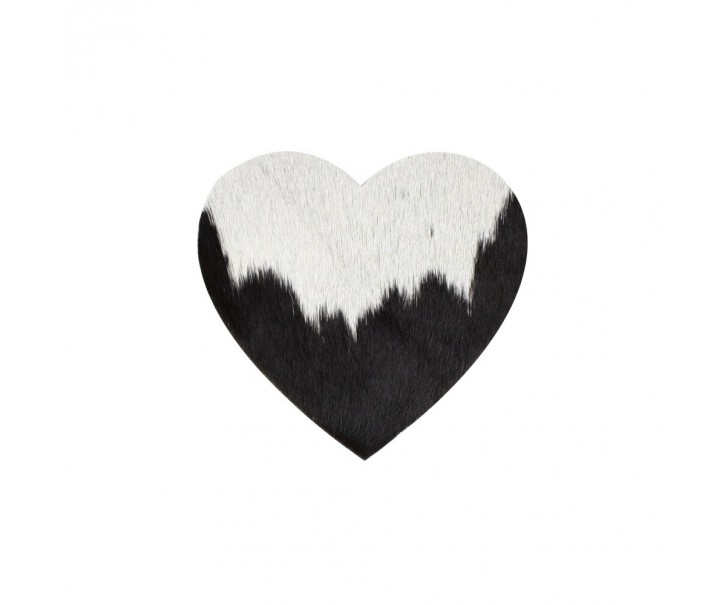 Podtácek Love z hovězí kůže Black - 14*14*0,3 cm Mars & More 