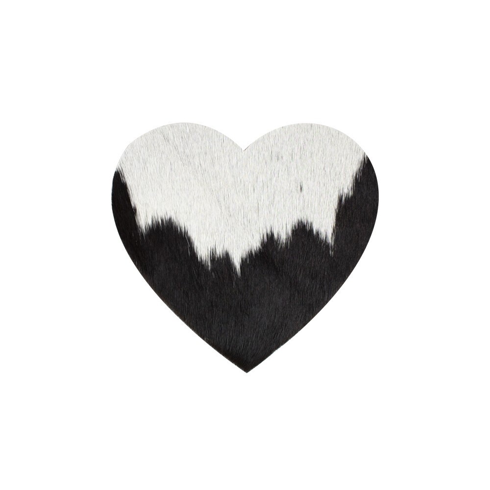 Podtácek Love z hovězí kůže Black - 14*14*0,3 cm