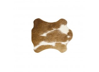 Podtácek z hovězí kůže / bílo hnědá - 11*10*0,3cm
