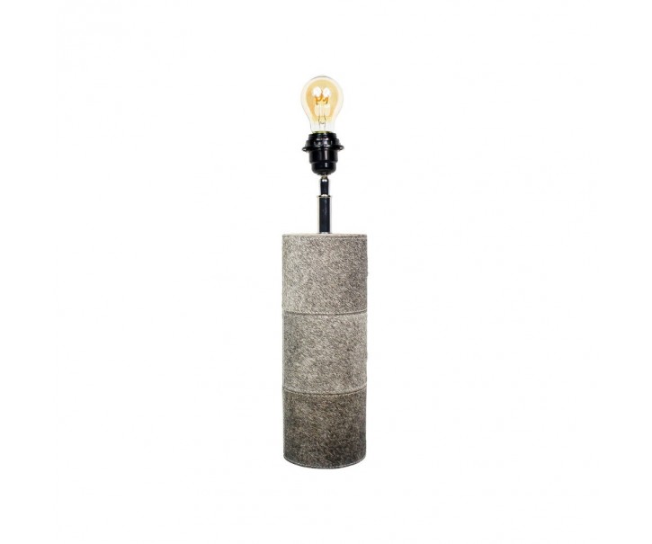 Základna k lampě s dekórem z hovězí kůže Grey - 13,5*13,5*45cm Mars & More 