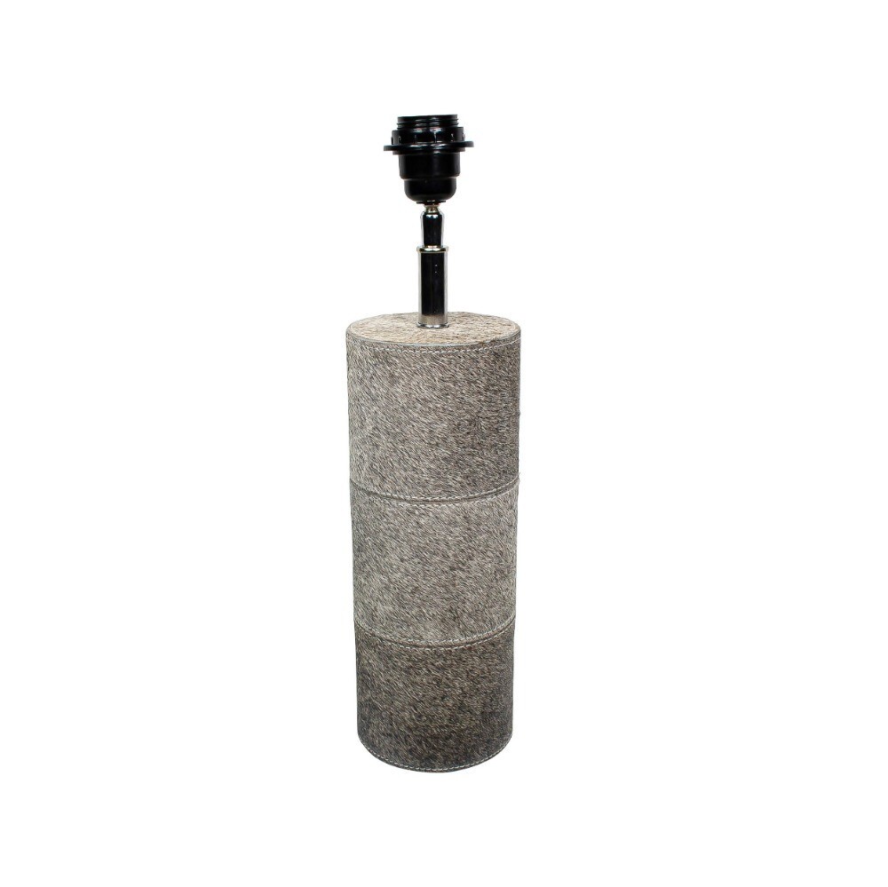 Základna k lampě s dekórem z hovězí kůže Grey - 13,5*13,5*45cm Mars & More Základna k lampě s dekórem z hovězí kůže Grey - 13,5*13,5*45cm Mars & More