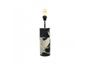 Základna k lampě s dekórem z hovězí kůže Black - 13,5*13,5*45cm